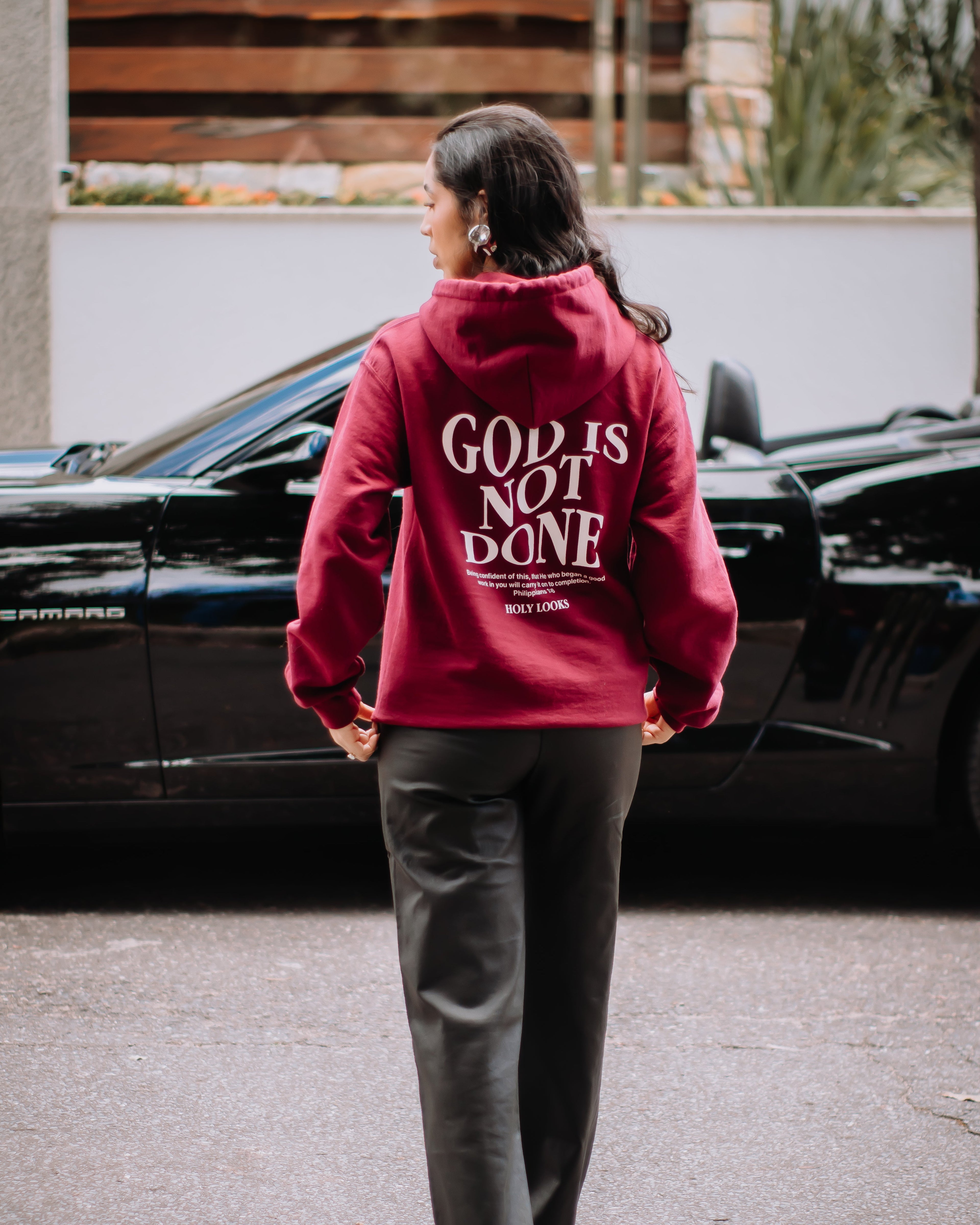 God Is Not Done Hoodie Maroon