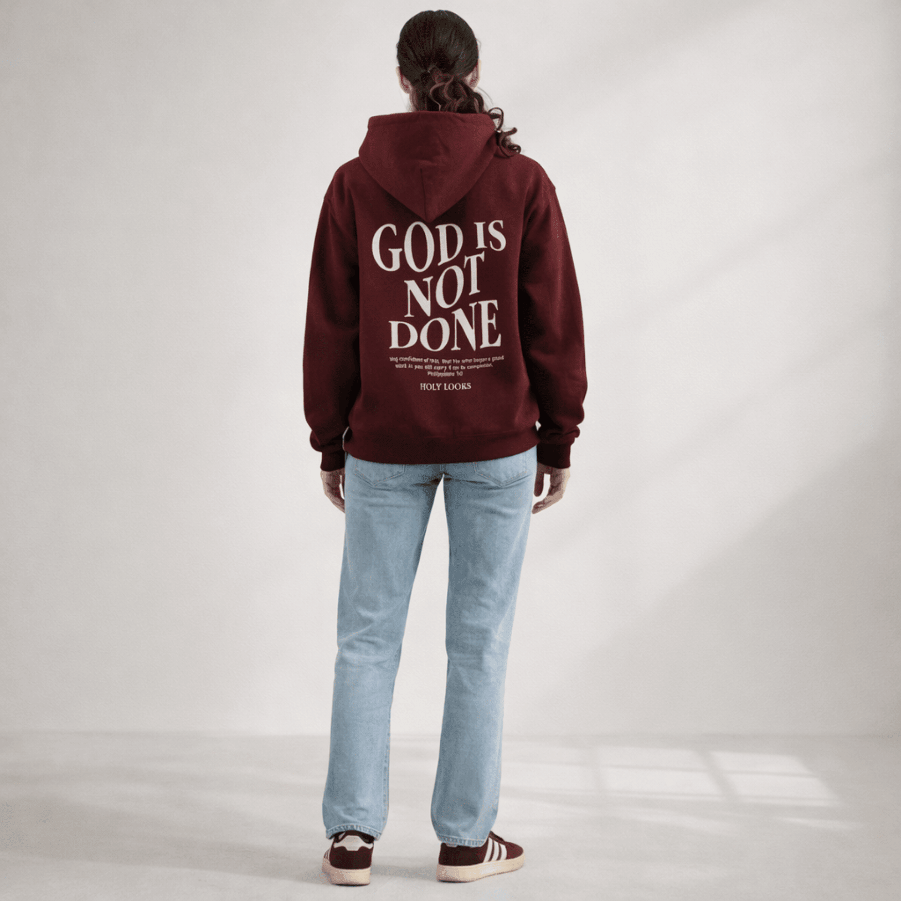God Is Not Done Hoodie Maroon - Holy Looks