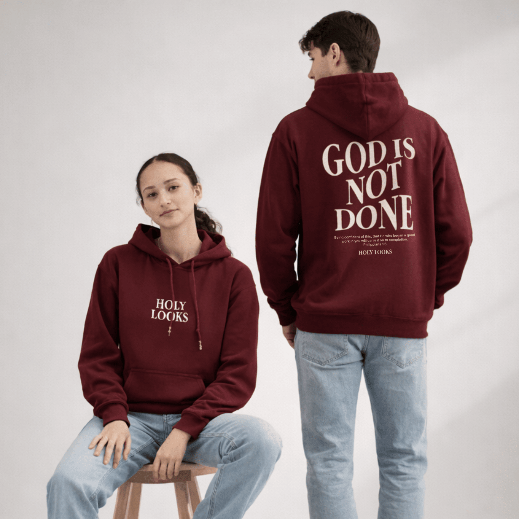God Is Not Done Hoodie Maroon - Holy Looks