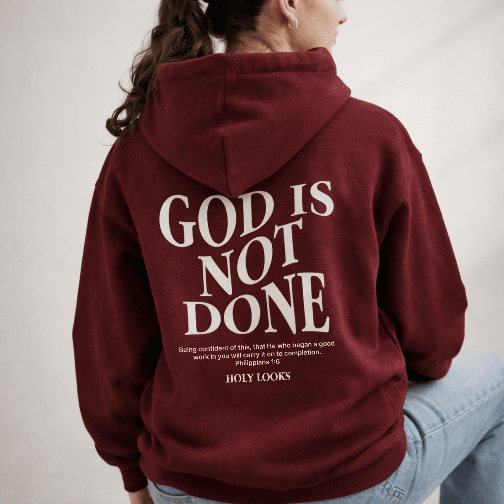 God Is Not Done Hoodie Maroon - Holy Looks