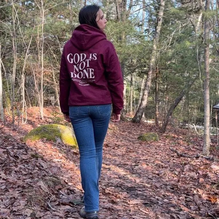 God Is Not Done Hoodie Maroon - Holy Looks