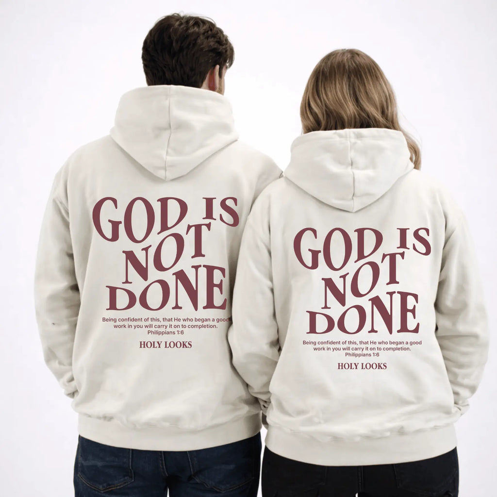 God Is Not Done Hoodie Sand - Holy Looks