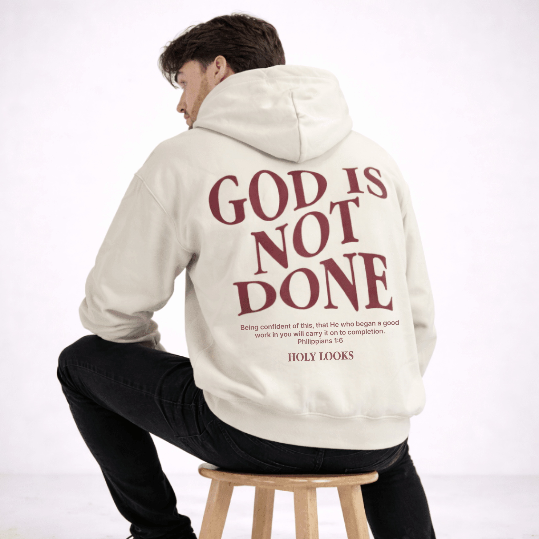 God Is Not Done Hoodie Sand - Holy Looks