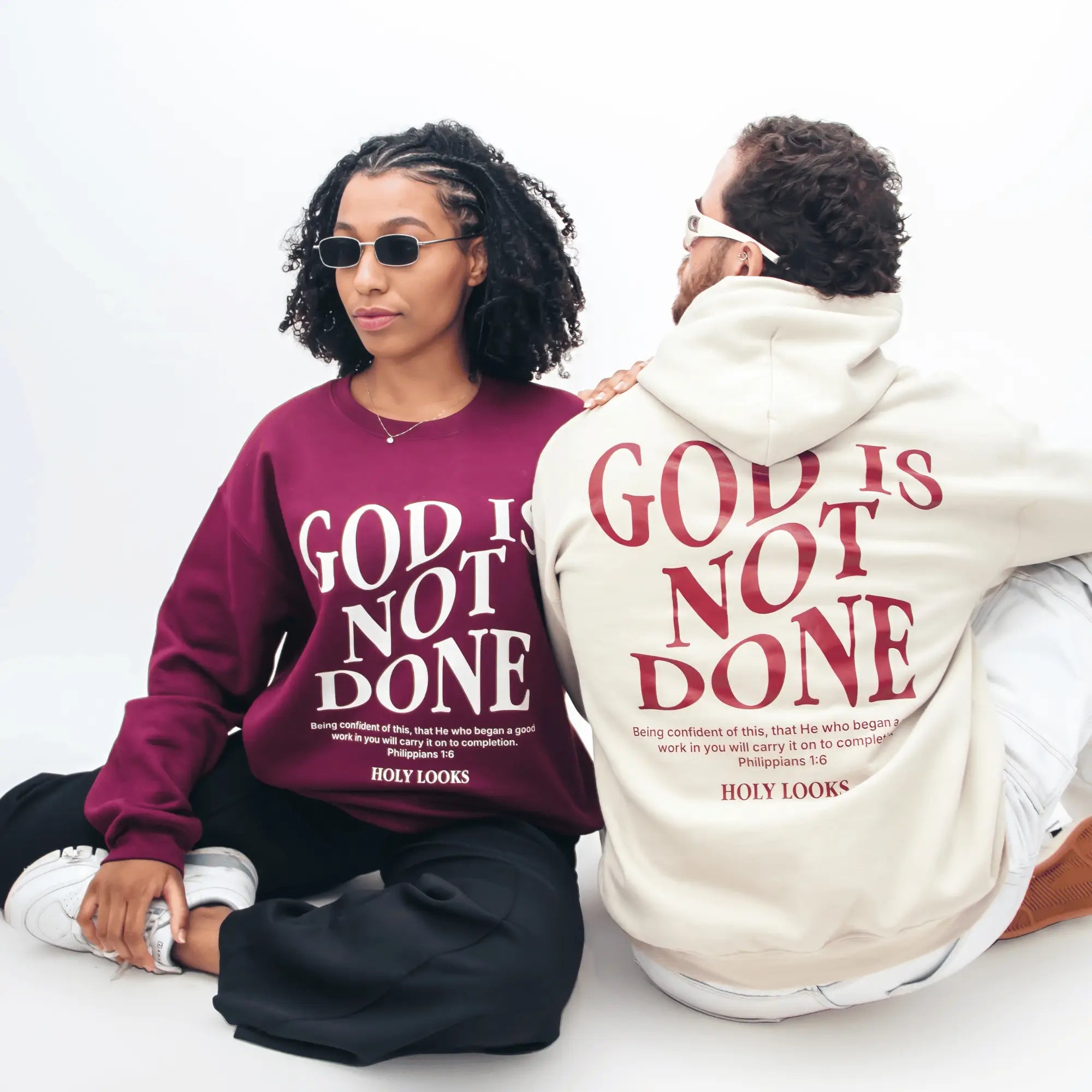 God Is Not Done Sweatshirt Maroon - Holy Looks