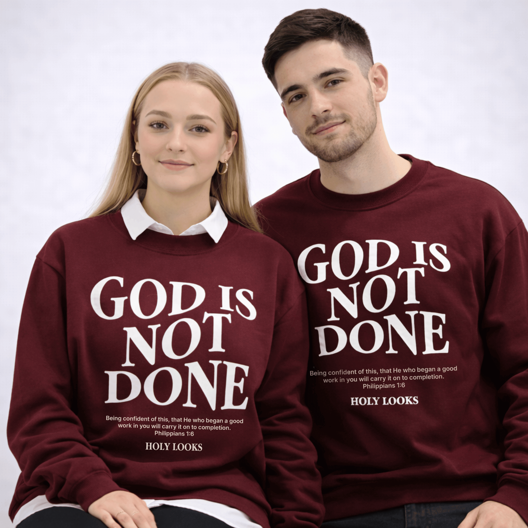 God Is Not Done Sweatshirt Maroon - Holy Looks